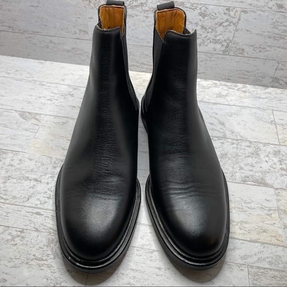 New Woman By Common Project Black Leather Pull Tab Chelsea Boots 38257547 - Picture 5 of 16